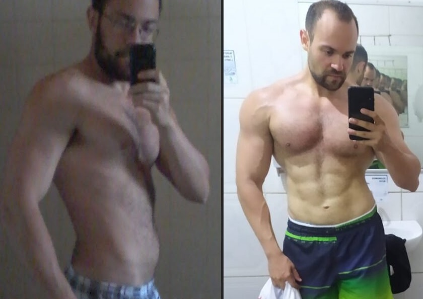 antes depois bruno rodrigo ganho de massa
