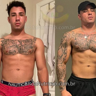 antes depois ganho de massa muscular