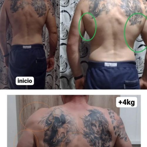 antes e depois ganho de massa muscular