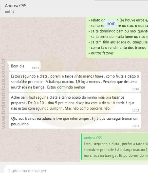 Nutrição & Consultoria Fitness Online 25 "A balança marcou 1,5 a menos .... dei uma murchada na barriga. Eestou dormindo melhor" Andrea