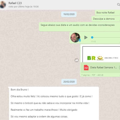 "Estou muito feliz, você colocou tudo que gosto e como ... vc fez um trabalho maravilhoso" Rafael
