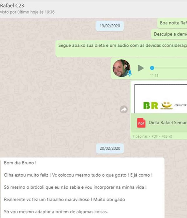 Nutrição & Consultoria Fitness Online 27 "Estou muito feliz, você colocou tudo que gosto e como ... vc fez um trabalho maravilhoso" Rafael