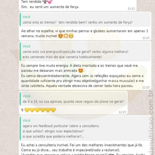 "Senti aumento de força ... pernas e gluteos aumentaram em 1 semana" Yasmim