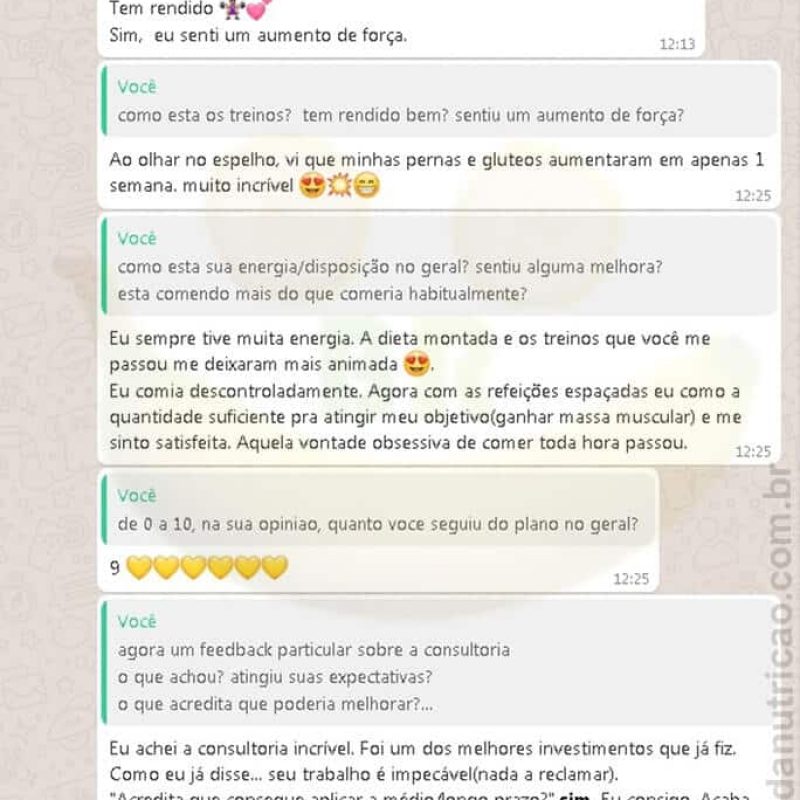 "Senti aumento de força ... pernas e gluteos aumentaram em 1 semana" Yasmim