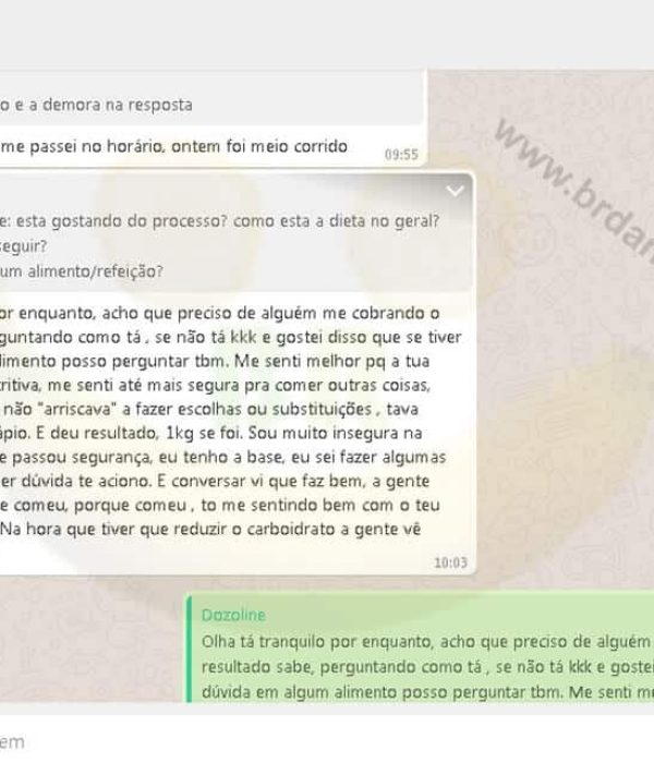 Nutrição & Consultoria Fitness Online 22 "Me senti melhor porque tua dieta não é tão restritiva" -1kg em uma semana. Dozoline