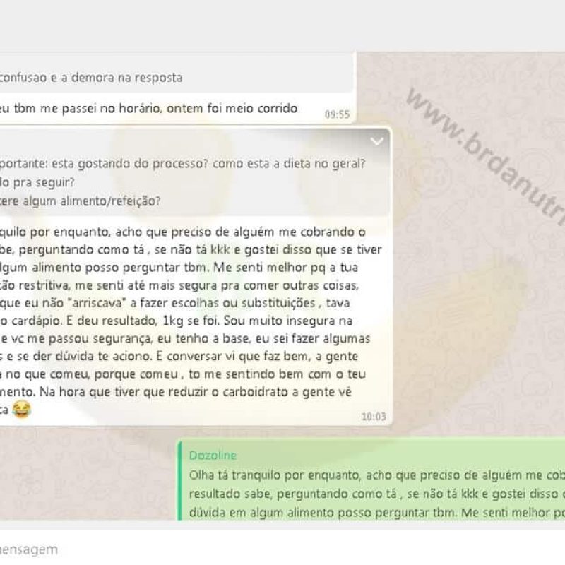 "Me senti melhor porque tua dieta não é tão restritiva" -1kg em uma semana. Dozoline