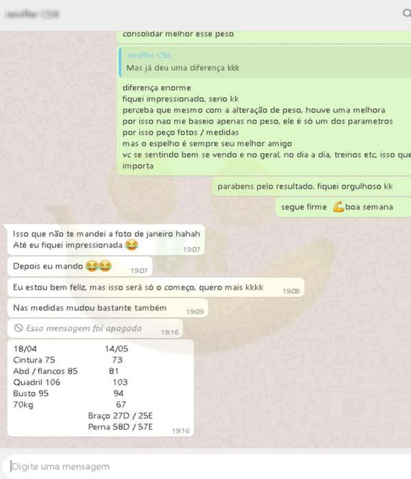 Nutrição & Consultoria Fitness Online 26 "Estou bem feliz ... nas medidas mudou bastante também" -3kg Jeniffer